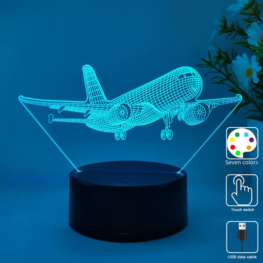 3D Aircraft LED Night Light